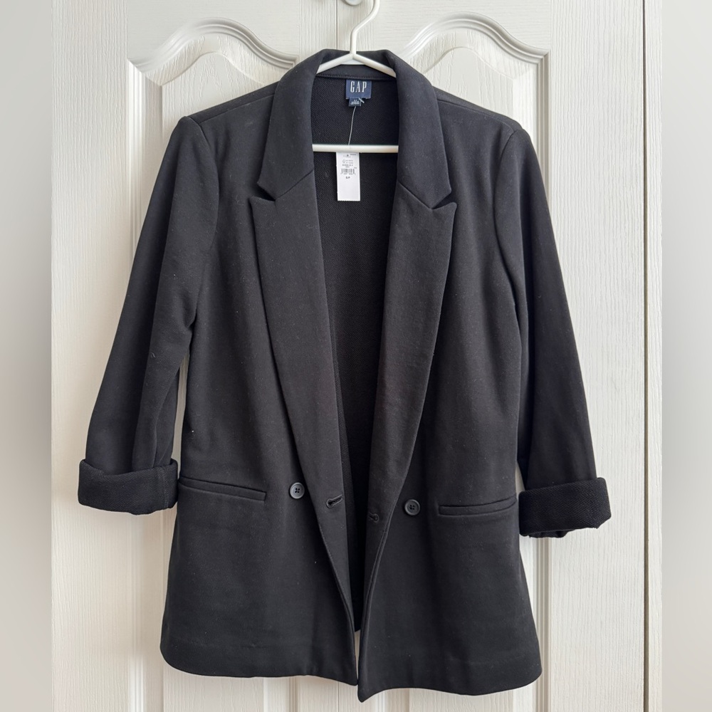 GAP Black French Terry Blazer Jacket